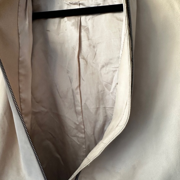 Vince Beige Lamb Leather Bomber Jacket Size S - Picture 4 of 8